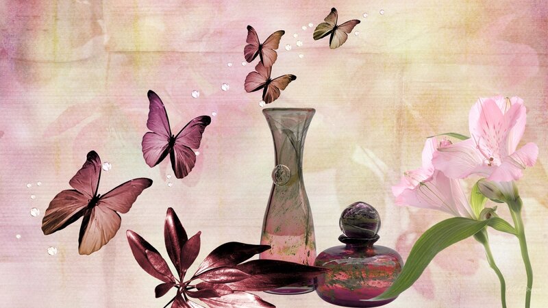 Butterflies and Flowers — Pink, Serene