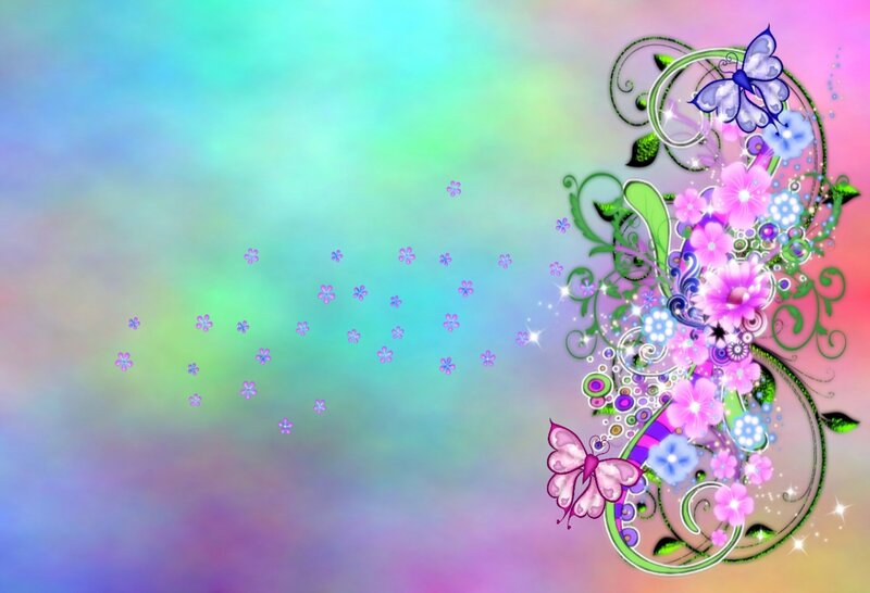 Butterflies and Flowers — Pink, Whimsical