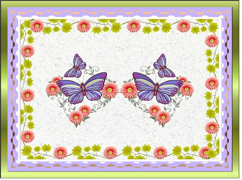 Butterflies and Flowers — Purple, Cheerful