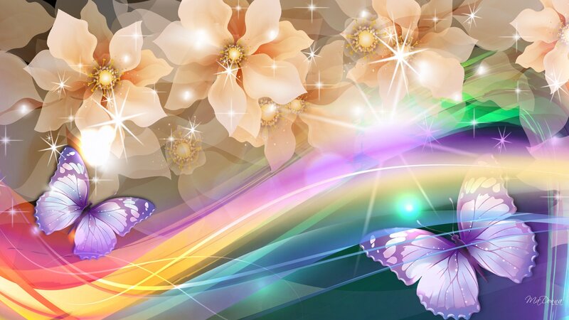 Butterflies and Flowers — Purple, Magical