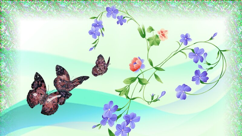 Butterflies and Flowers — Purple