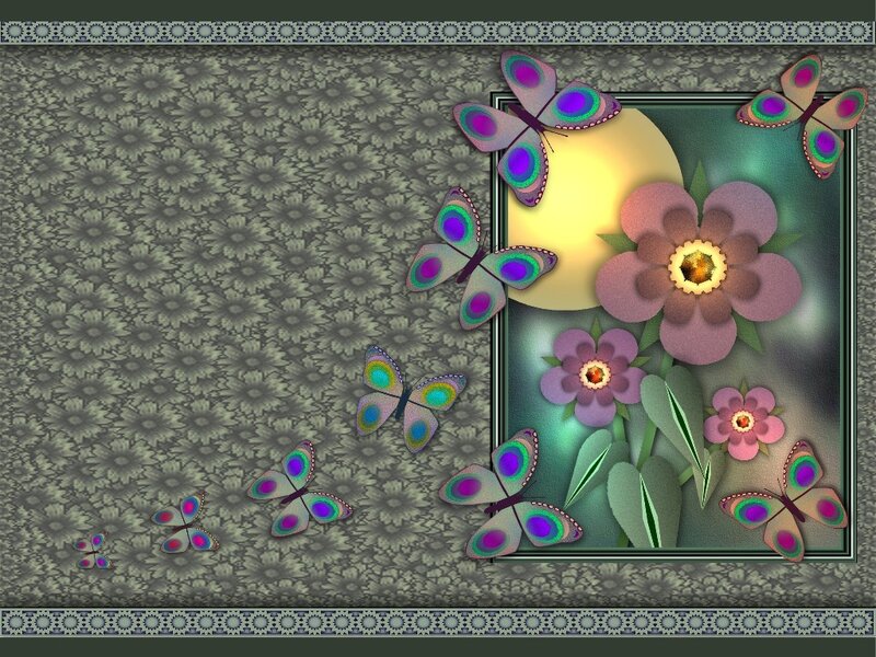 butterflies and flowers wallpaper