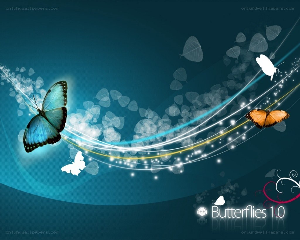 butterflies and light trails