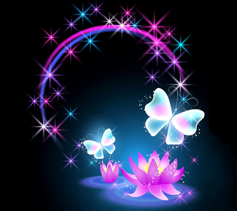 Butterflies and Lotus Flowers