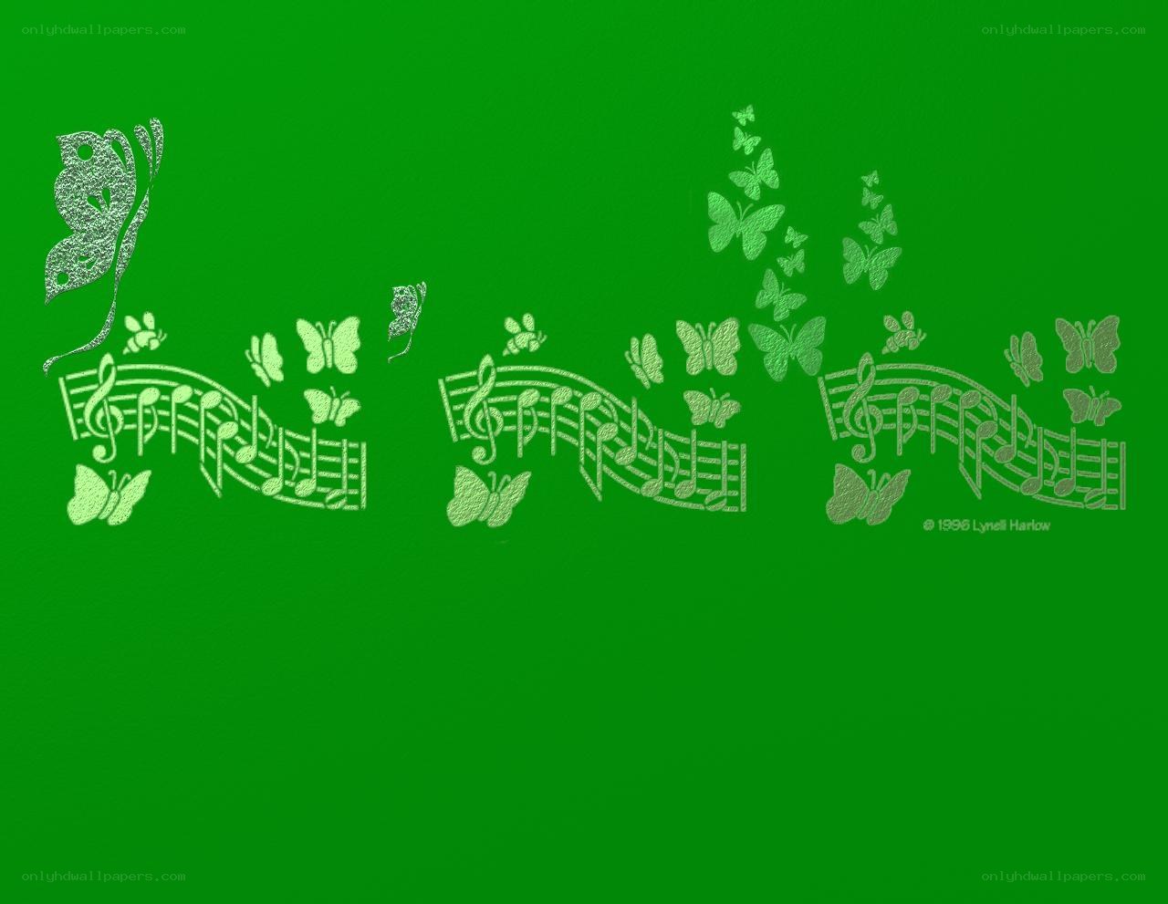 butterflies and music notes