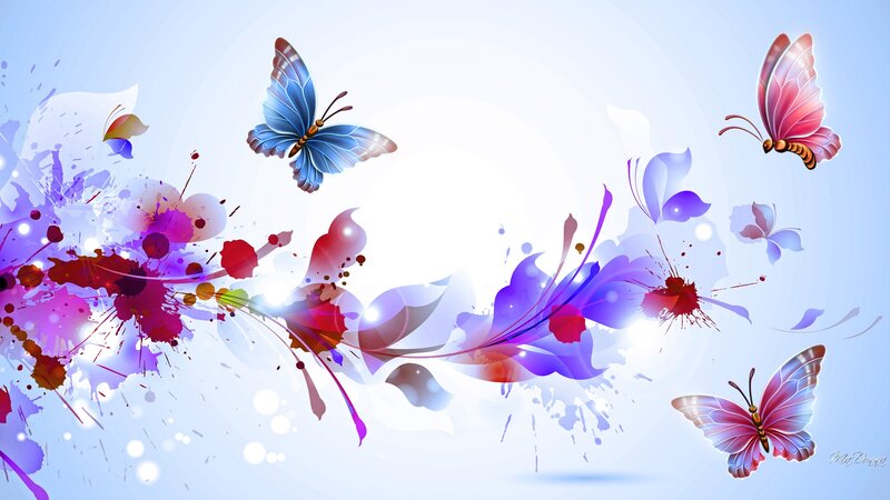 Butterflies and Paint Splatters