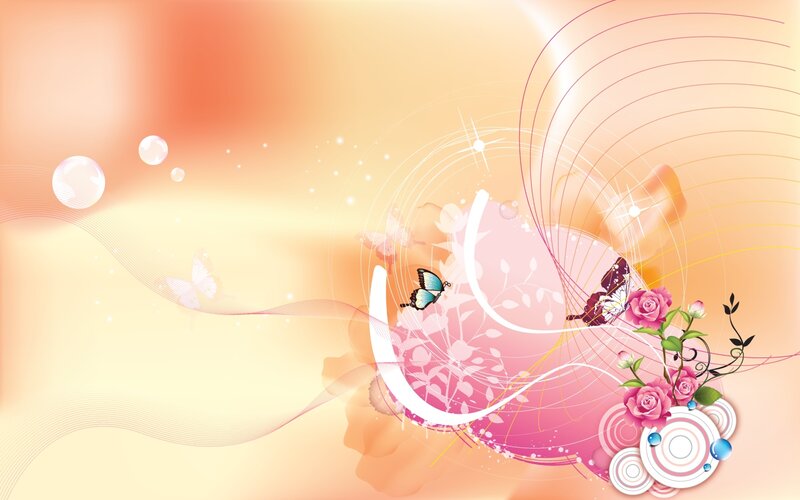 Butterflies and Roses — Pink, Dreamy, Sunset