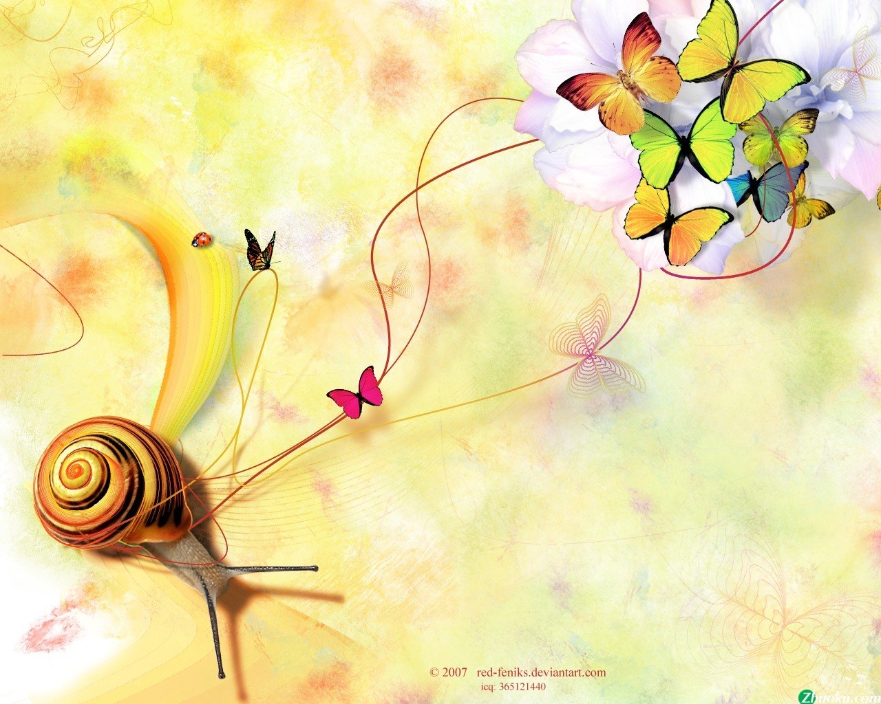 butterflies and snail art