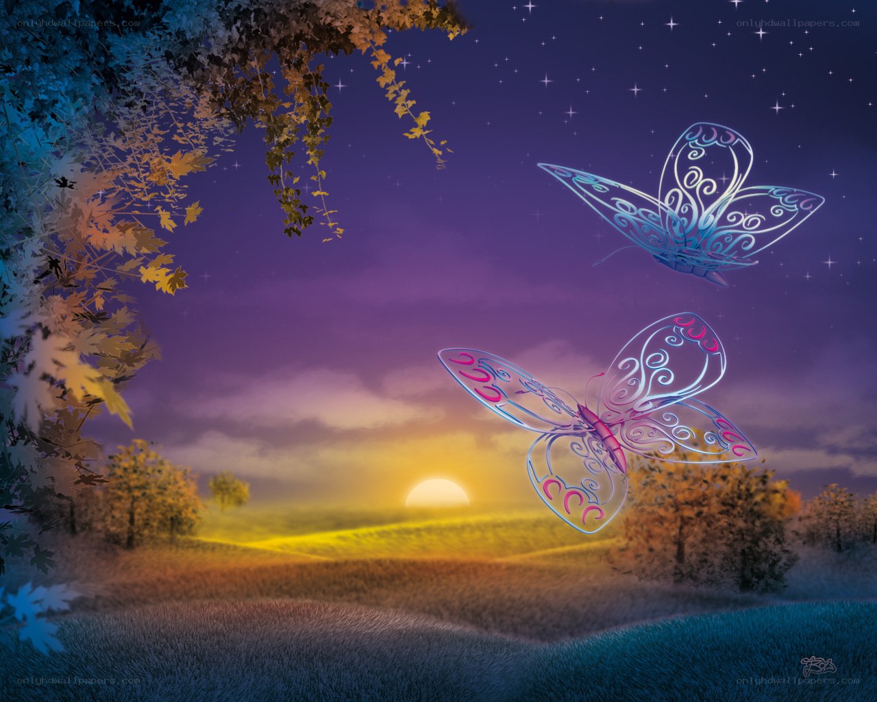 Butterflies at twilight