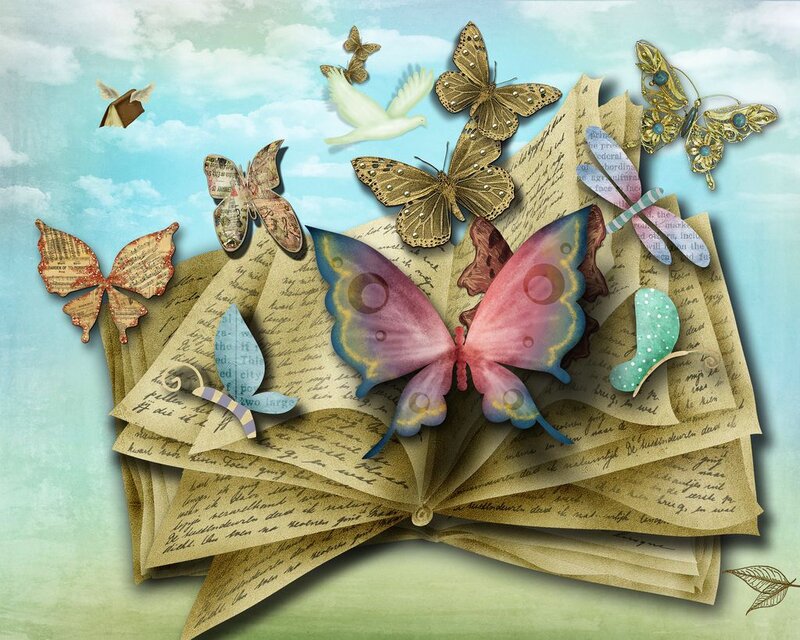 Butterflies from Book — Blue