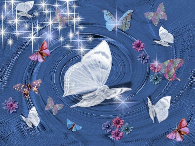 butterflies in a blue vortex