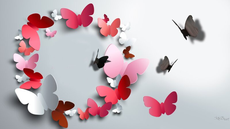 Butterflies in a Circle — Pink