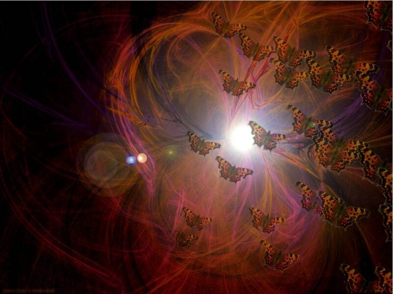 butterflies in a cosmic vortex
