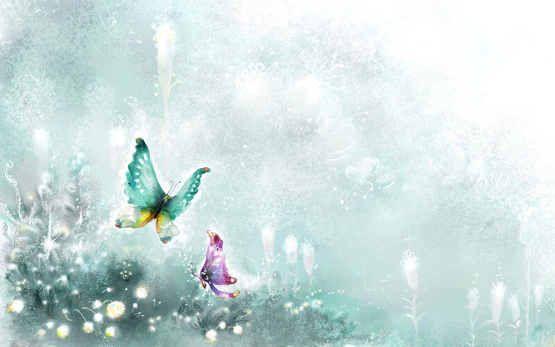 butterflies in a dreamy garden