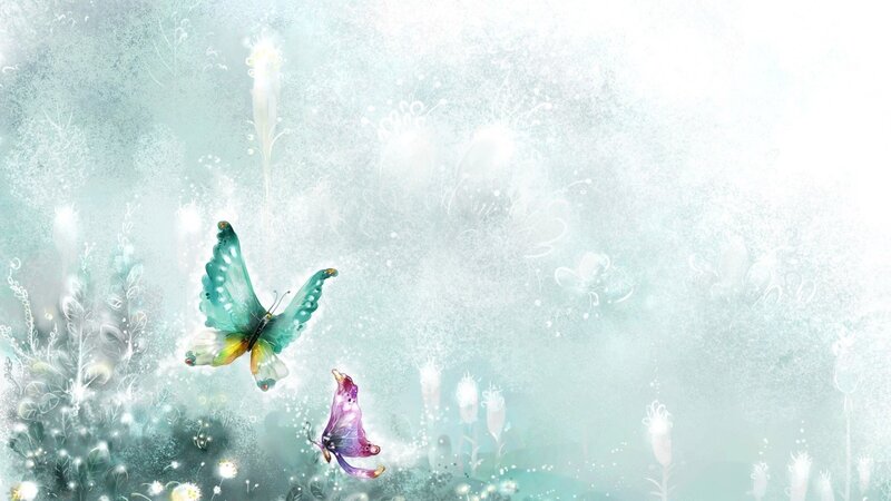 butterflies in a dreamy garden