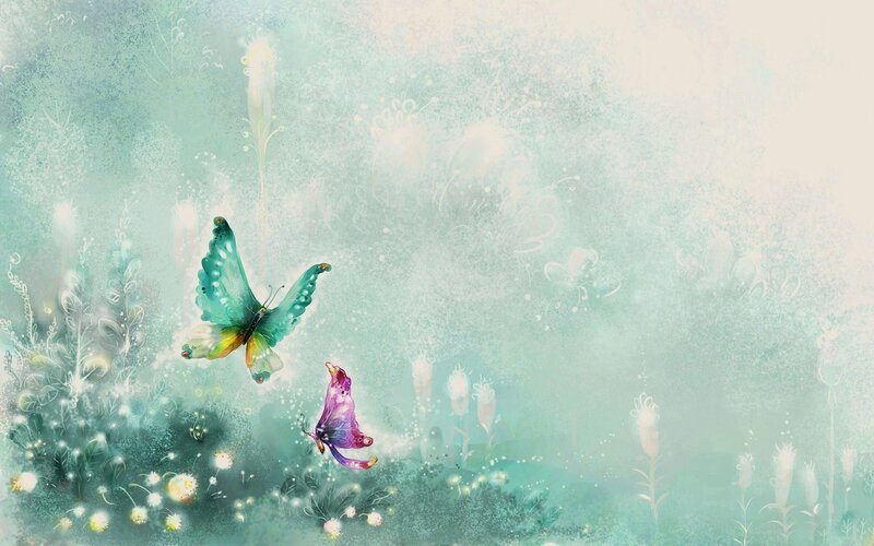 butterflies in a dreamy garden