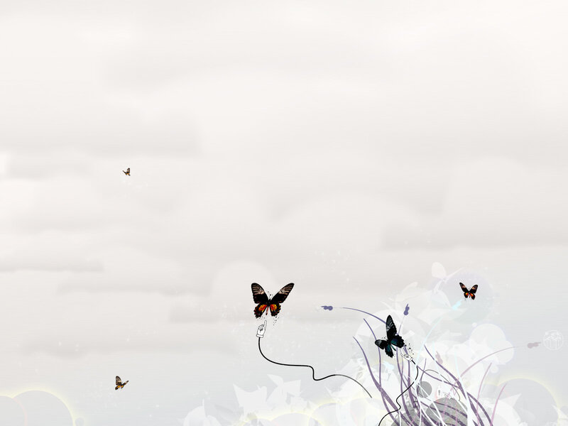 butterflies in a dreamy sky