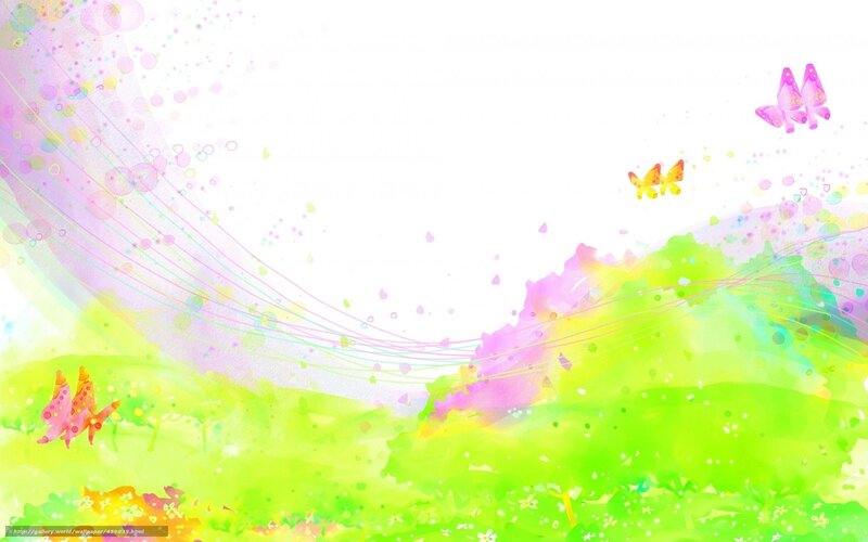Butterflies in a Field — Green, Playful