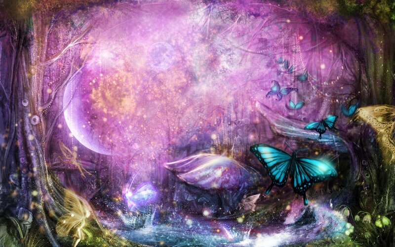 Butterflies in a Forest — Purple
