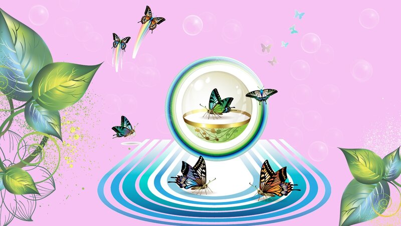 Butterflies in a Glass Dome — Pink