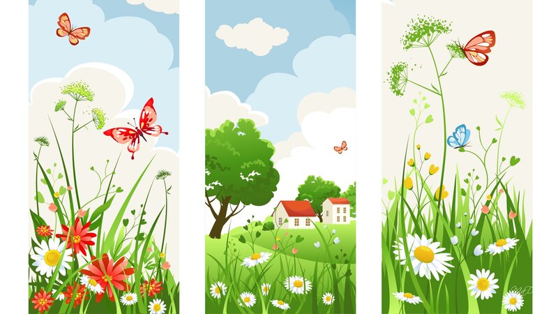 Butterflies in a Meadow — Green, Serene, Spring