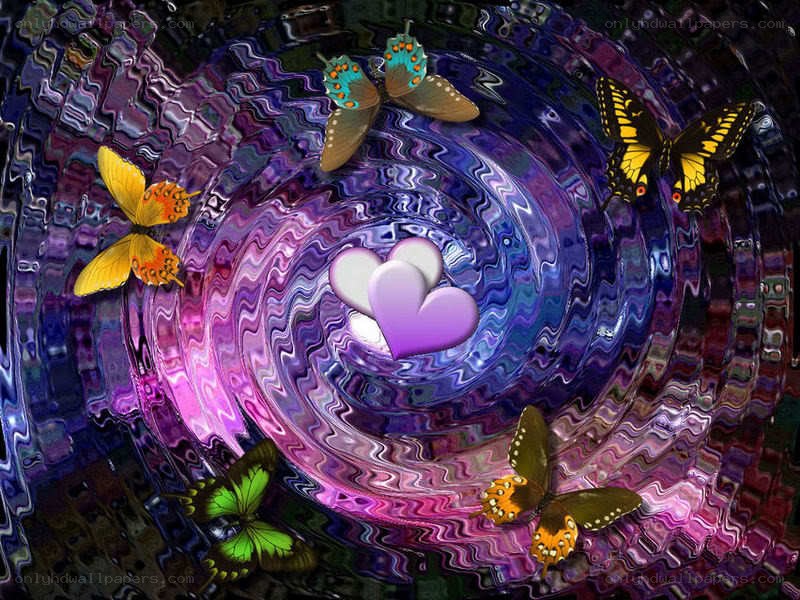 butterflies in a purple vortex