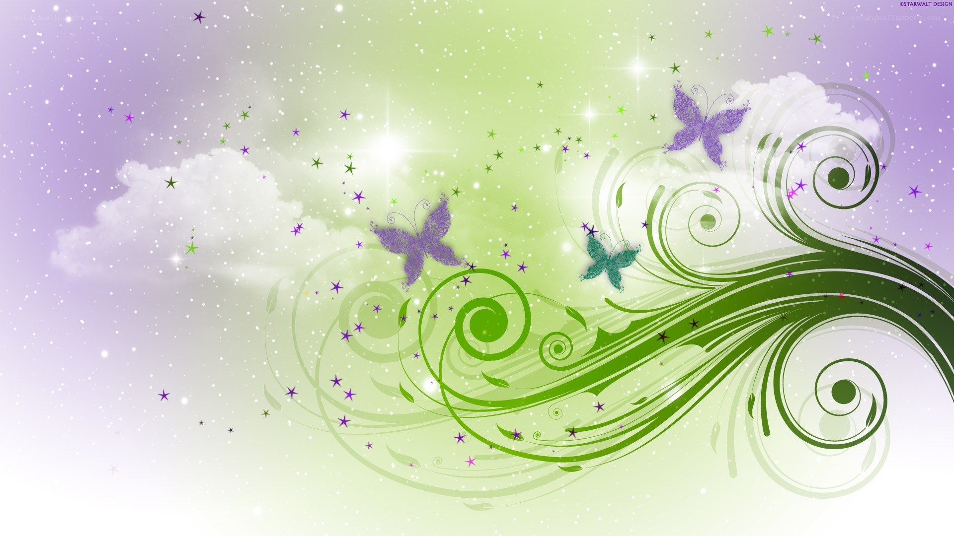 butterflies in a starry sky