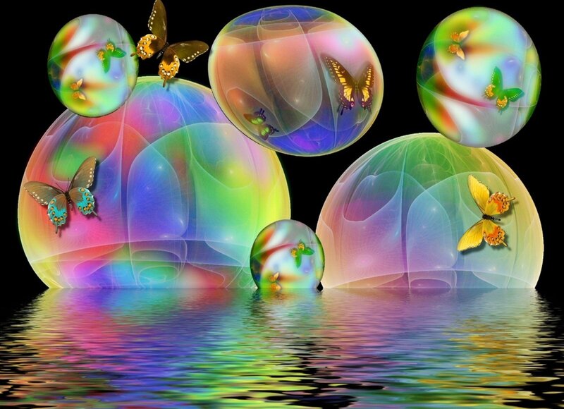 Butterflies in Bubbles — Rainbow