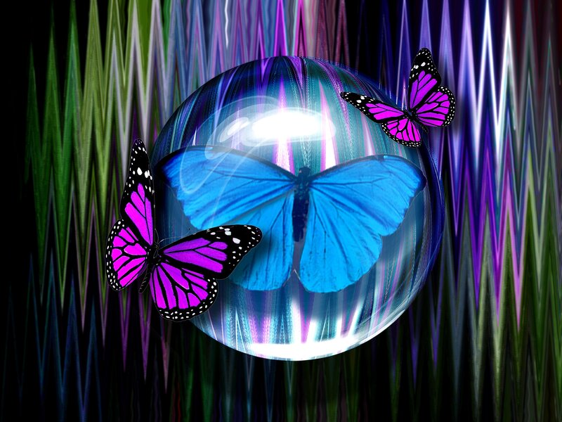 Butterflies in Crystal Ball