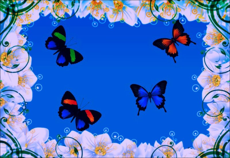 Butterflies in Flight — Blue, Serene