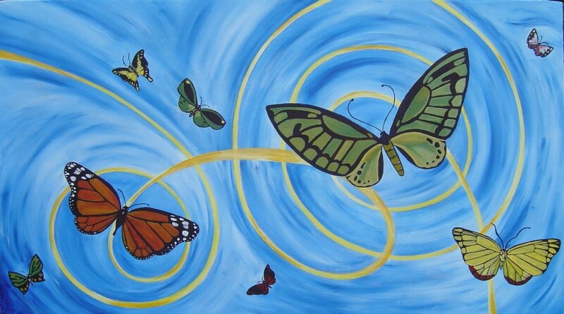 Butterflies in Flight — Blue