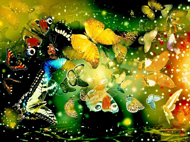 Butterflies in Flight — Green
