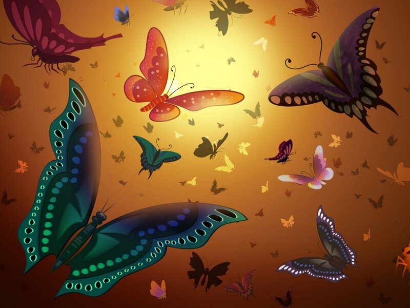 Butterflies in Flight — Orange