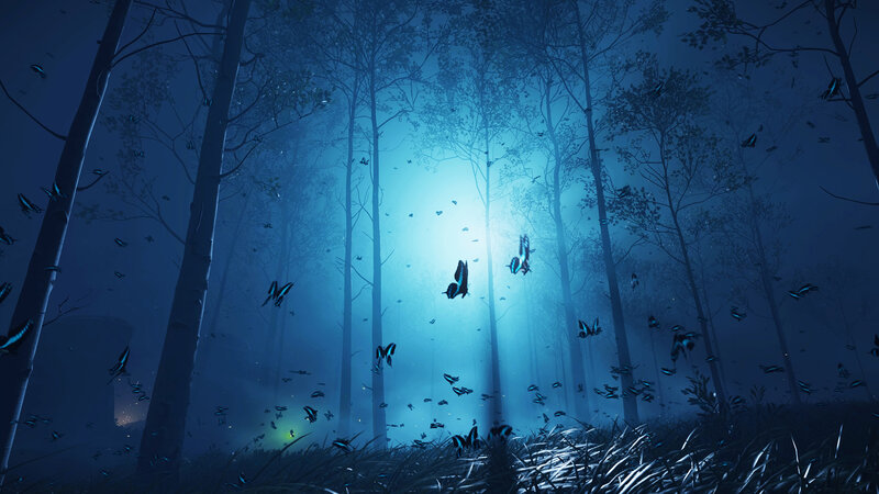 Butterflies in Forest — Blue