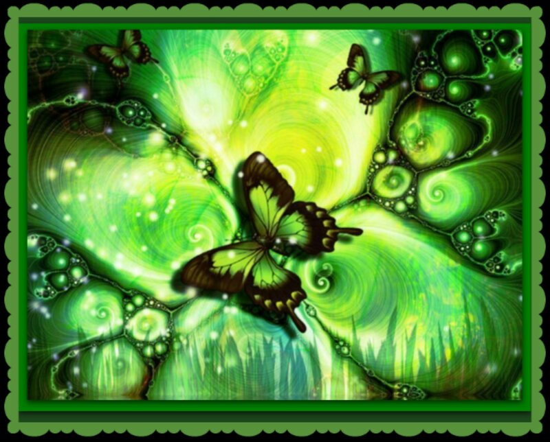 Butterflies in Fractal Art — Green