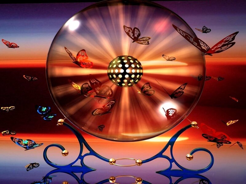 Butterflies in Glass Dome