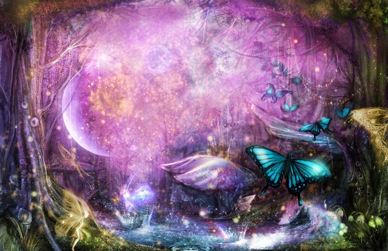 Butterflies in Magical Forest