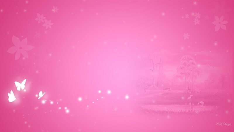 Butterflies in Pink Sky