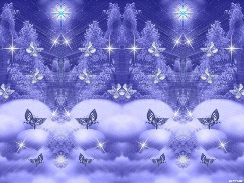 Butterflies in Purple Sky