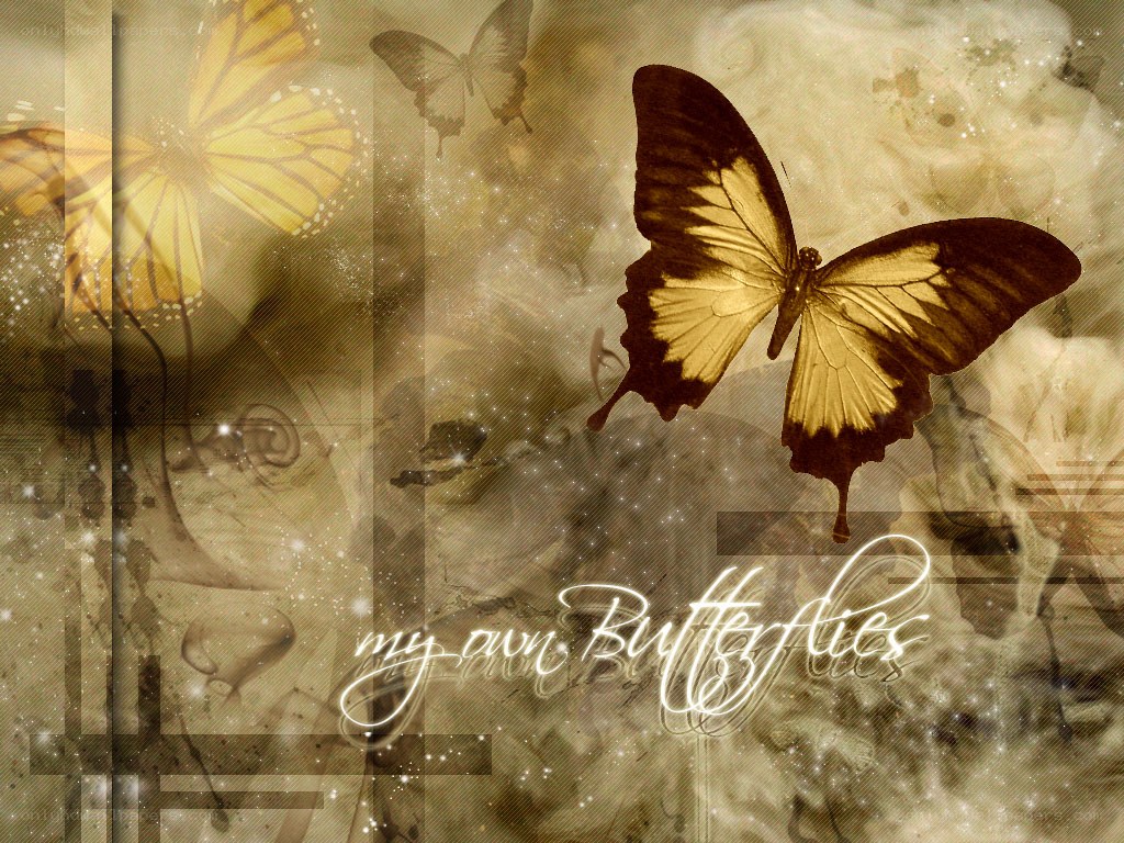 butterflies in sepia