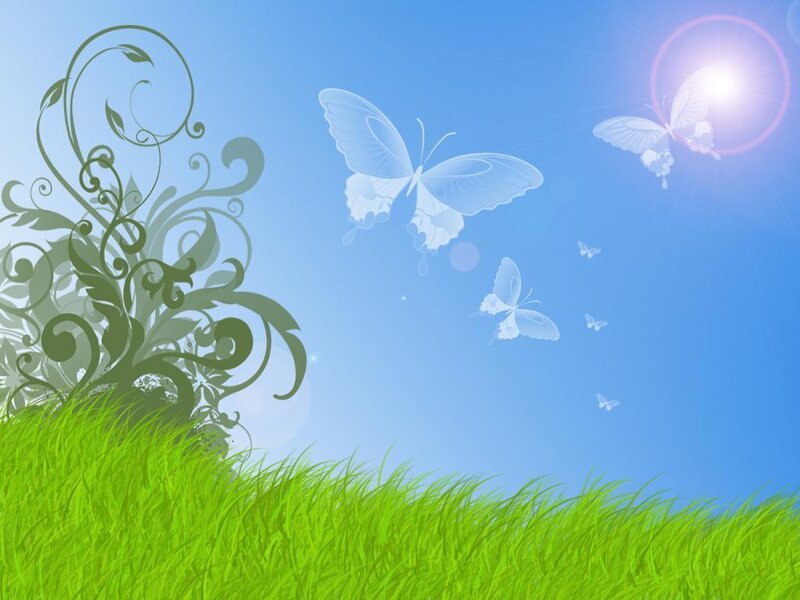 Butterflies in Sky — Green, Serene