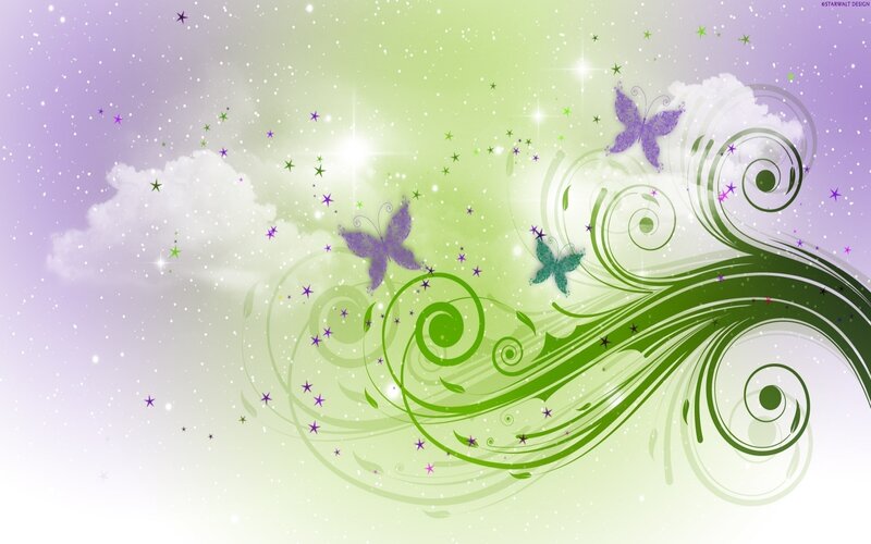 Butterflies in Sky — Green