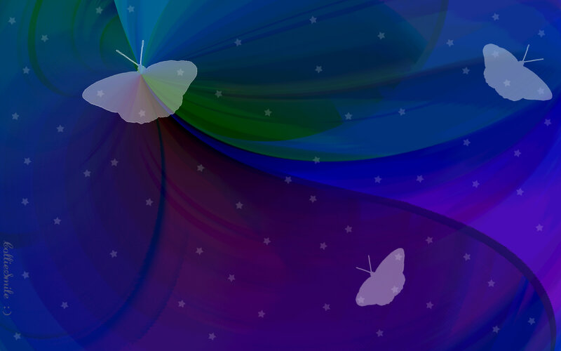Butterflies in Space — Blue, Serene