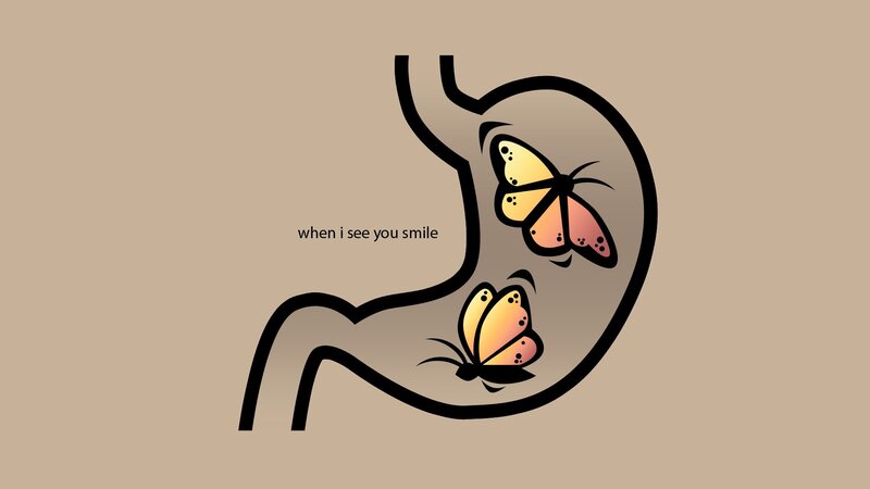 Butterflies in Stomach — Beige, Calm, Illustration, Text