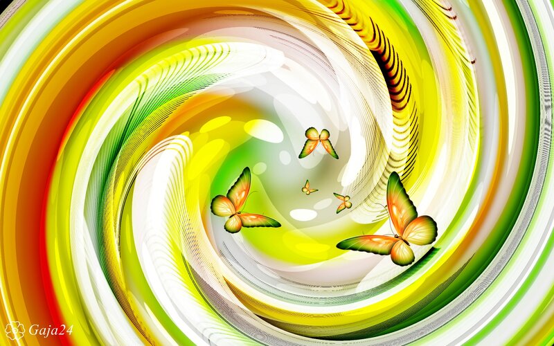 Butterflies in Swirl — Yellow