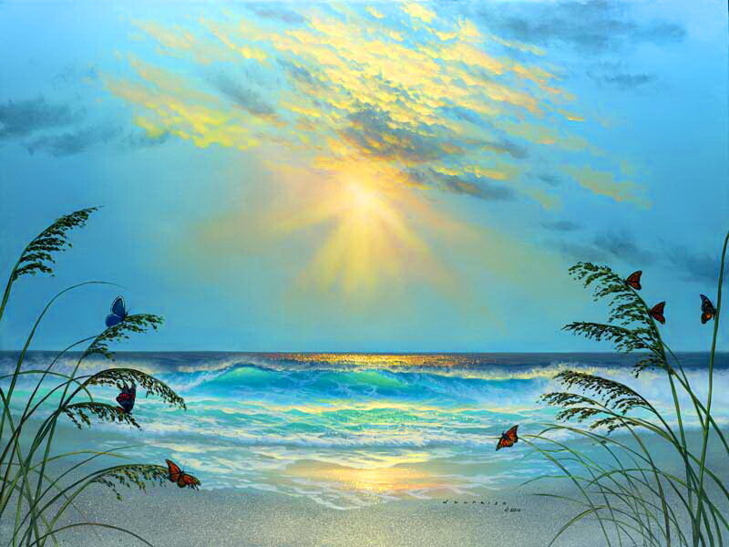 Butterflies on Beach Grass