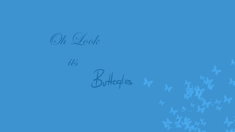 Butterflies on Blue Background