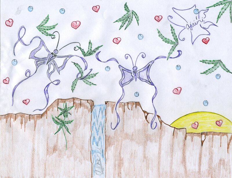 Butterflies on Cliff