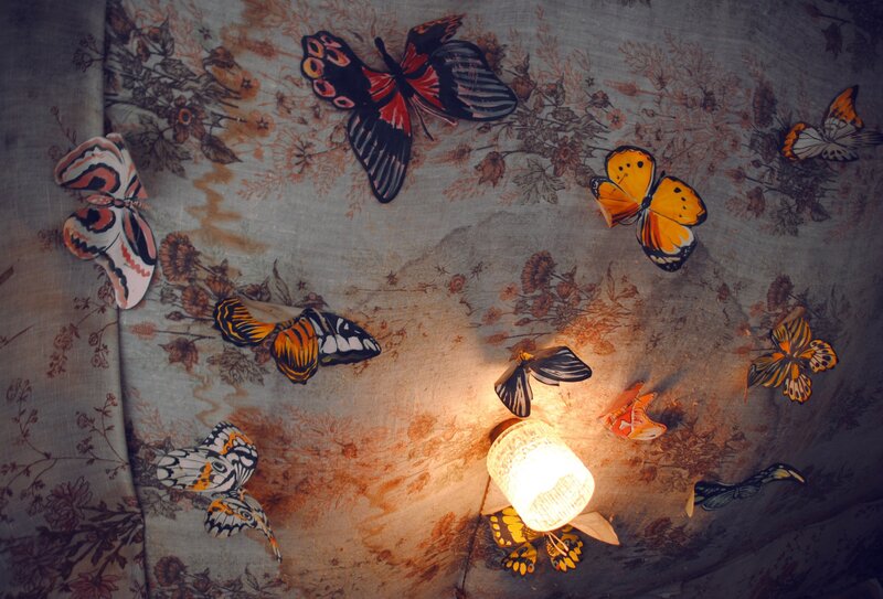 Butterflies on Fabric — Brown