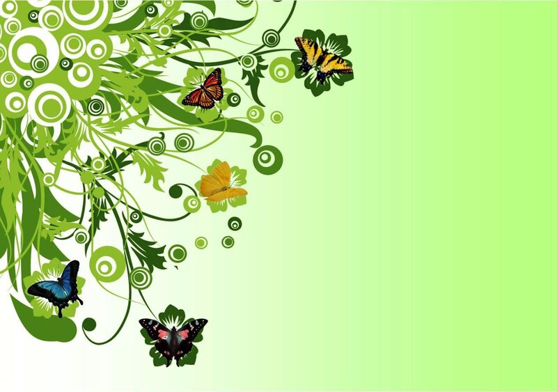 Butterflies on Green Vines